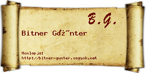 Bitner Günter névjegykártya